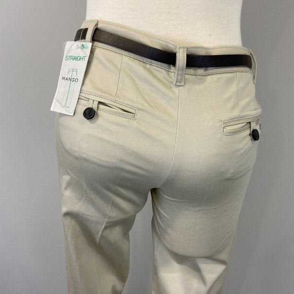 MANGO Straight Beige Pants NWT‎ - Picture 6 of 11